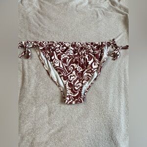 Wild Fable Women Low Rise Floral Bikini Bottom 1X 3X NWT Cream Brown Cheeky